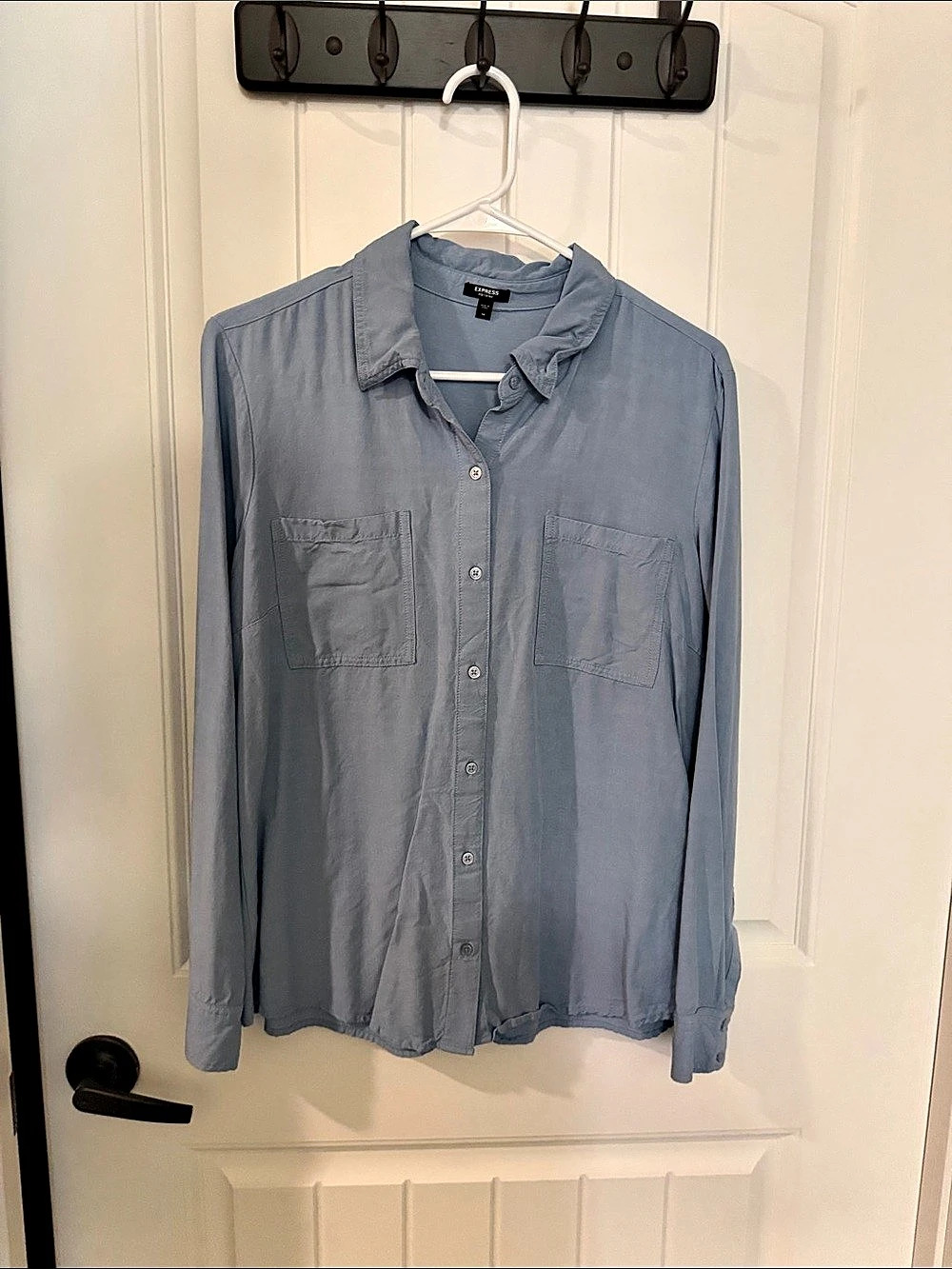 Express The Portofino Shirt Button Down Shirt in Blue Size Medium
